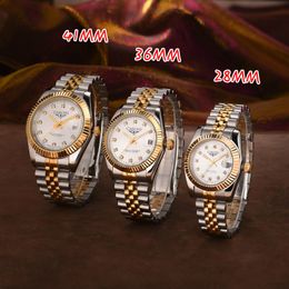 2813 movimento mens relógio de ouro automático vestido completo aço inoxidável safira à prova d 'água luminosa casais estilo clássico relógios de pulso relógios femininos montre de luxe