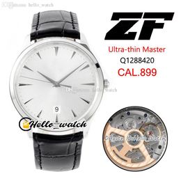 ZFF 40mm Ultra-thin Master Q1288420 Mens Watch Cal.899/1 Automatic Steel Case 1288420 Leather Strap V2 Version HWJL Hello_Watch