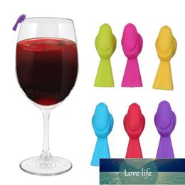 6PCS Bird Tits Wine Glass Marker Silicone Wine Glass Recognizer Cup Distinguisher (Mixed Color)