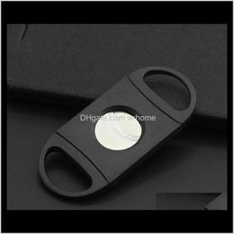 Smoking Aessories Household Sundries Home & Gardenfactory Price Pocket Steel Plastic Stainless Luxury Black Double Blades Cigar Cutter Knife
