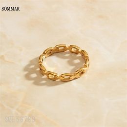 SOMMAR Trendy 18KGP Gold Colour ring HOT selling summer female for women circular opal christmas gift X0715