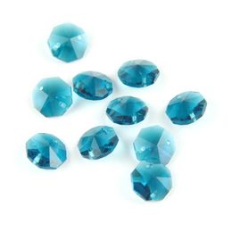 2021 14mm 2 Hole Clear K9 Crystal Glass Octagon Beads Crystal Chandelier Lamp Parts prism Decoration