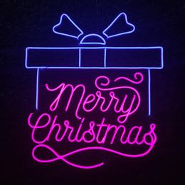 Christmas gift box Sign Holiday Lighting party Home Bar Public Places Handmade Neon Light 12 V Super Bright