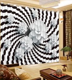 2021 Custom 3D Curtain Cartoon Photo For Living Room Bedroom Three-dimensional flowers Curtains
