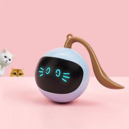 Electronic Pet Cat Toy Smart Rotating Automatic Funny Exercise Recharge 1000mah Ball s For s Kitten Gatos 211122