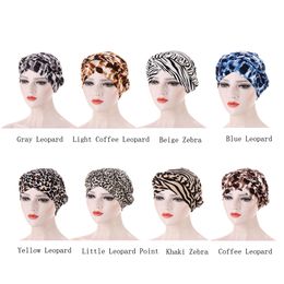 Leopard Print Muslim Women Turban Hat Beanies Inner Hijab Caps Femme Musulman Braid Hijab Bonnet Turbante Cap Head Wraps Fashion