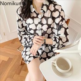 Nomikuma Blusas Mujer Sun Protection Clothes Women Summer Casual Korean Chiffon Shirt See Through Long Sleeve Blouse 210514