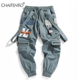 CHAIFENKO Jogger Leisure Sports Trousers Men Hip Hop Streetwear Beam Foot Cargo Pants Fashion Printing Men Pants 211201