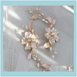 Jewelryhandmade Flower Wedding Piece Comb Freshwater Pearls Women Jewelry Bridal Headpiece Hair Ornament Drop Delivery 2021 Wyuti