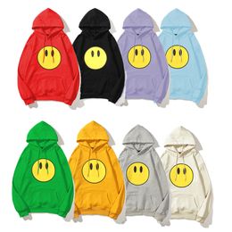 Warm Hoodie Smiley Mens Women Designers Smile Printing Pull-Over Hoodies Clothing White Black Grey Yellow Long Sleeve Pullover Clothes Hooded Sweatshirt Size S-XL