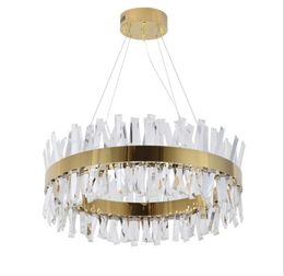 Modern Crystal led Chandelier Bedroom Dining Room Round Gold/Chrome Living Chandeliers Hall Hallway Home Decor Lamp