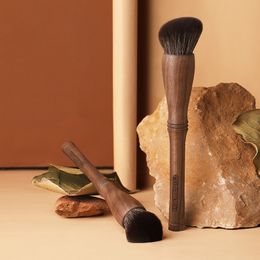 CHICHODO Walnut Slanted Complexion Makeup Brush Angled Foundation Cream Buffing Blending Beauty Cosmetics Brush Tools