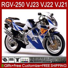 OEM Body For SUZUKI stock blue blk RVG250 250CC VJ 23 RGV250 SAPC VJ23 Cowling RGV-250CC 1997 1998 Bodywork 107HC.51 RGVT-250 RGVT RGV 250 CC RGV-250 Panel 97 98 Fairing Kit