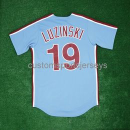 Men Women Youth Embroidery Greg Luzinski Cooperstown Blue Jersey All Sizes