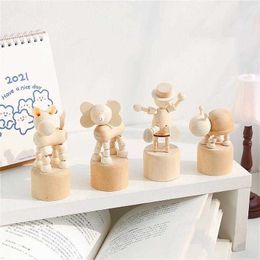 Small Wooden Animals Mini Desktop Ornaments Creative Lovely Children's Educational Toys Nordic Style Home Bedroom Decoration