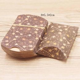 8x5cm Mini Candy Box Pillow Shape Kraft Paper Boxes Wedding Birthday Baby Shower Favors Package Supply Christmas Gift Wrapping