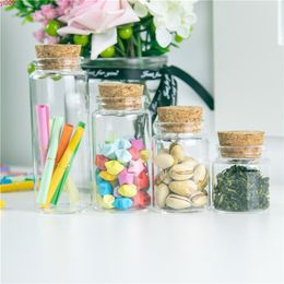 Glass Bottles with Cork Crafts Jars Weding Gift 50ml 80ml 100ml 150ml Empty Containers 24pcs Free Shippingjars