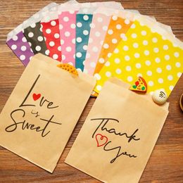 Gift Wrap Kraft Paper Bag Thank You Candy Biscuit Bags Packing Pouch Pastry Tool Wrapping Wedding Party Supplies 13x18cm