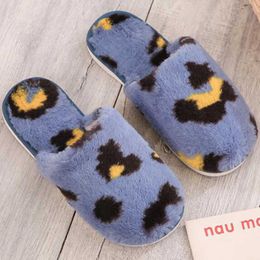 Plush de inverno Moda Mulher Autumn Leopard Girl Home Bedroom Shoe Slipper Piso interno Y700 21062 55