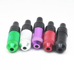 2021 53mm length nipple Metal Smoking Pipe Tobacco Snuff Tube Hand Cigarette Pipes 7 Colours 2 Styles Choose Durable Rubber Mouth Top