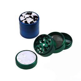40mm 4 Layers Smoking Grinders Hand Crank Tobacco Grinder Clear Top Window Herb Cigarette Smoke Spice Crusher With Drawer BH4000 TQQ