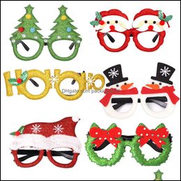 Decorations Festive Supplies Home & Garden Xmas Glasses Frame Glass Pc Flannel Cosplay Party Christmas Ornament Gifts Drop Delivery 2021 Sjw