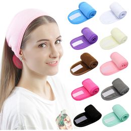 Mulheres ajustáveis ​​Hairband Macio Toalhas Maquiagem Banheira Headband Wash Face Head Tither Spa Facial Headbands Heads Acessórios para Menina