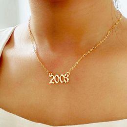 Pendant Necklaces All-Match Jewellery Ornaments Birthday Number Year Necklace 2021 Fashion High-Quality Accessories For Family