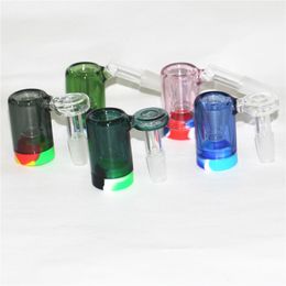 Smoking 14mm reclaim catcher female Glass Ash Catchers with 5ml Silicone Wax Containers nectar catcher for Water Bongs Dab Rigs Quartz Banger Nails