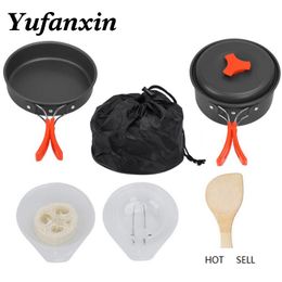 1 Set Outdoor Camping Pots Portable Combination Picnic Pots Cookware Backpacking Cooking Ultra-light =cooker