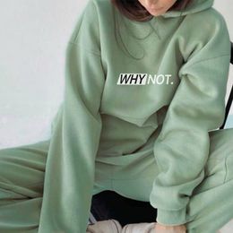 Long Sleeve Letter Print Women's Suit Tracksuit Hoodie Casual Sportwear Female Oversize Two Piece Set Tracksuits Spring Fashion 210518