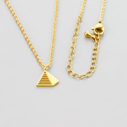 Tomb Ancient Egypt Pyramid Collar Necklace Gold Color Stainless Steel Triangle Cone Pendant Vintage Jewelry Necklaces