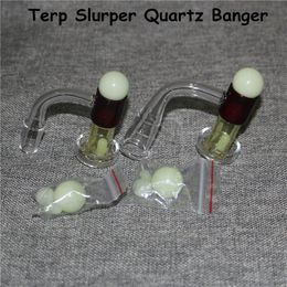 Terp Slurper Beveled Edge Quartz Banger Nails Smoking Accessories Seamless Bangers 10mm 14mm Joint With Glass Marble Ruby Pearl Pill