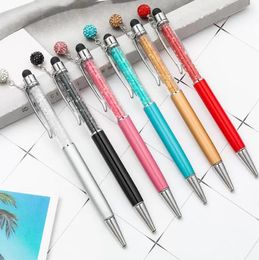 NEW Little Crystal Ball Ballpoint Pen Creative Pilot Stylus Touch Pen With Bling Pendant Writing Stationery Office School Student