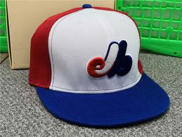 Top sale Montreal. Equipado sombreros guay gorras de béisbol adulto pico plana Gorra ajustada Hip Hop hombres mujeres completa cerrado Gorra azul blanco rojo