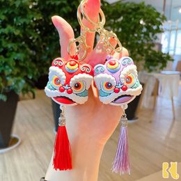 10Pieces/Lot Cartoon lion dance head keychain cute creative Chinese style couple bag car pendant small gift doll
