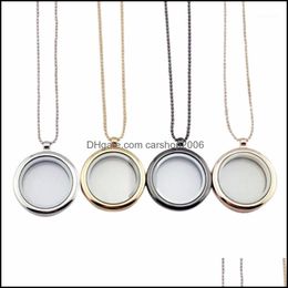 Chains & Pendants Jewelrychains 1Pc Women Float Locket Necklaces Glass Charms Memory Pendant Chain Necklace Fashion Jewelry1 Drop Delivery 2