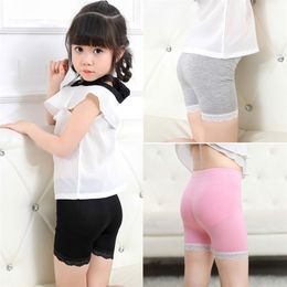 3pcs/5pcs Kids Girls Underwear Solid Color Cotton Baby Girls Panties Children's Briefs Lingerie Lace Safety Shorts 2 To 14 Years 211122