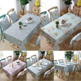 Table Cloth Linen cloth Waterproof Rectangular Wedding Decoration Cloths Kitchen Ornaments for Home Fabric Party 210626