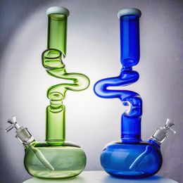 18mm Female Straight Tube Hookahs 17 Inch Heady Glass Boog Water Pipe Unique Style Beaker Boogs Diffused Downstem Oil Dab Rig
