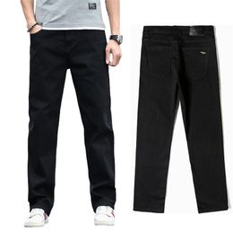 New Men's Classic Straight Black Jeans Fashion Business Casual Elastic Loose Trousers Male Brand Pants Plus Size 40 42 44 210331