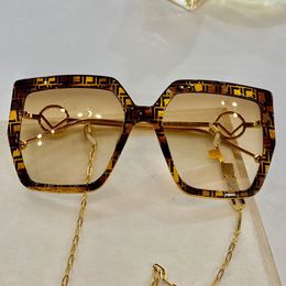 0410S sunglasses women classic fashion shopping big box glasses with metal chain anti-ultraviolet UV 400 lens size 56-20-145 designer top quality