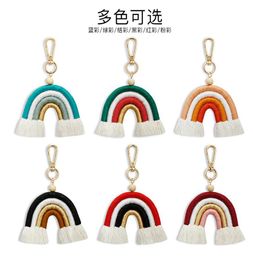 Christmas Pendant Bohemian Yamu Rainbow Keychain National Wind Hand-woven Bag Hanging Factory Customization jllScz