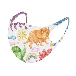 2022 New Children printed mask anti-dust sun-proof and warm washable rainbow printed ice silk masks