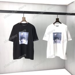 -2021 Designer Herren Womens T-shirts Polo Stempel Label Blume Mann Paris Mode T-Shirt Top Qualität T-Shirts Straße Kurzarm Luxurys Tshirts Weiß Schwarz 05