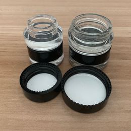5ml glass containers Australia - bag Cosmetic Jars Glass Box Jar 3ml 5ml Black Lid container dab tool for vape wax tobacco Cream oil collection Makeup clear Sample Tank