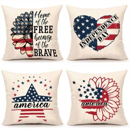 2021 Independence Day Pillow Case Us National Flag Sofa Cushion Cover Household Products 19 Style T500654