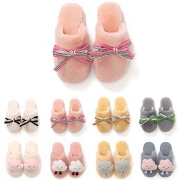 Discount Winter Fur Slippers for Women Pink Brown Black Grey Snow Slides Indoor House Fashion Outdoor Girls Ladies Furry Slipper Soft Comfortable Shoes