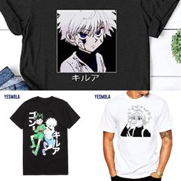 YESMOLA Men Women T-shirt Tops Kawaii Hunter X Hunter Tshirt Killua Zoldyck T-shirt Crew Neck Fitted Soft Anime Manga Tee Shirt X0621