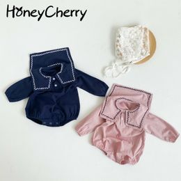 Baby Bodysuits spring lace embroidery thin section leotard baby climb clothing girls clothes 210515